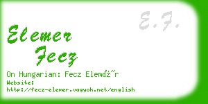 elemer fecz business card
